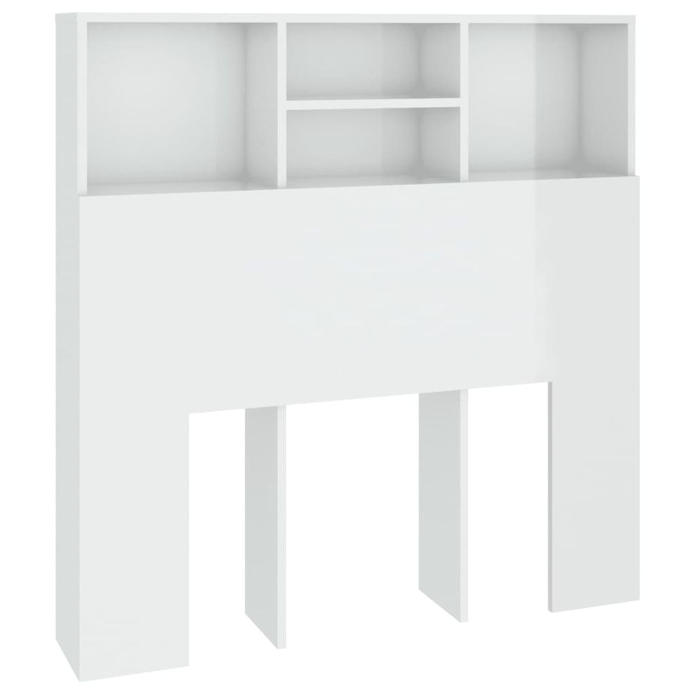 Vidaxl Čelo postele so skrinkou lesklé biele 100x19x103,5 cm